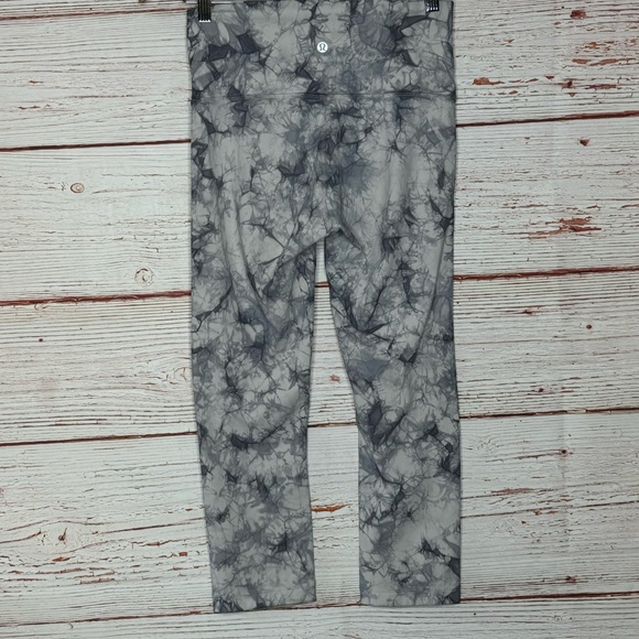 Lululemon Wunder Under HR Crop Dual Shibori Antique White Cement Grey Sz 6 - Picture 7 of 12